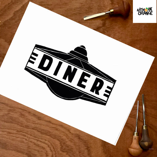 Diner Print Black