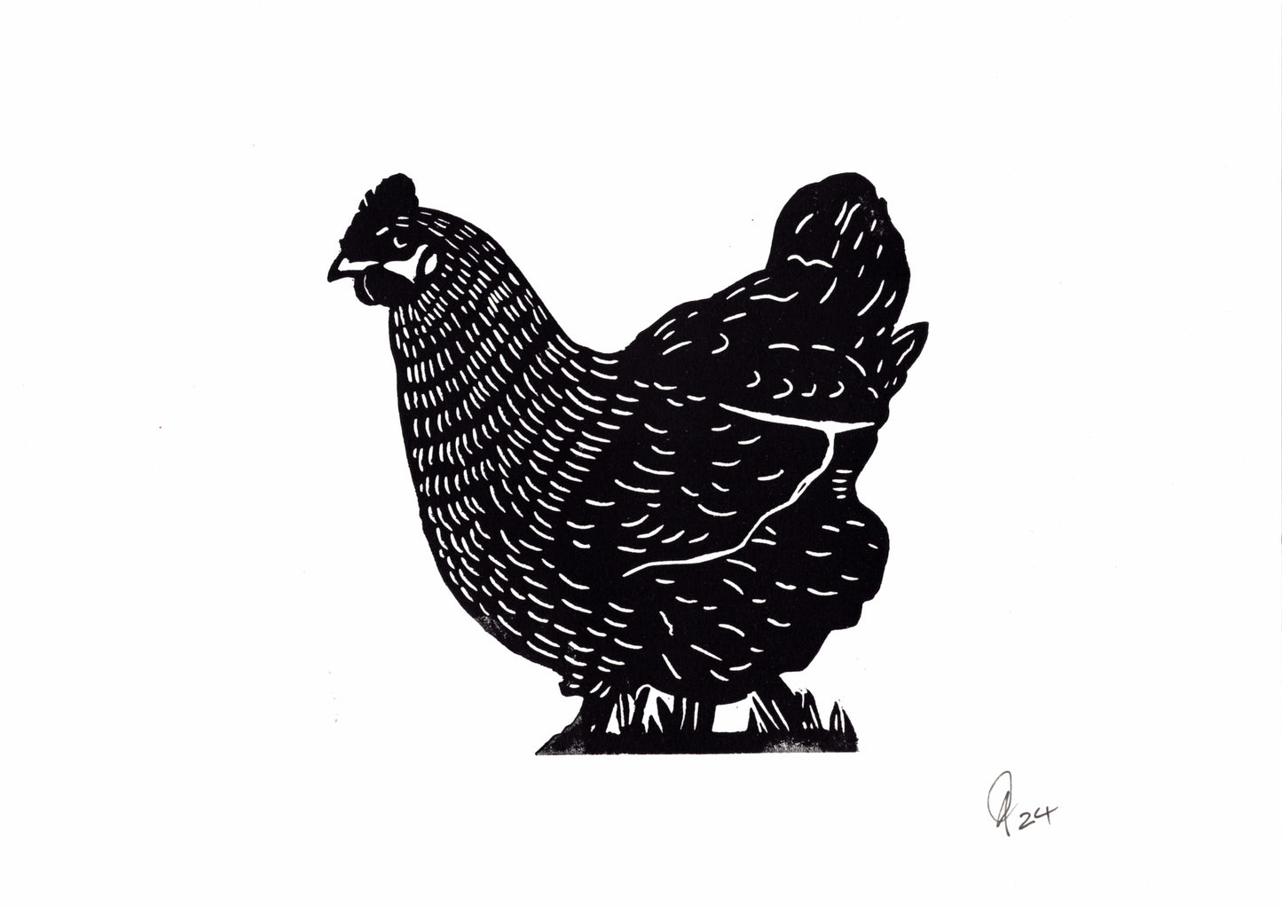Hen Print - Handmade Linocut - Original Handmade and handprinted  From £10