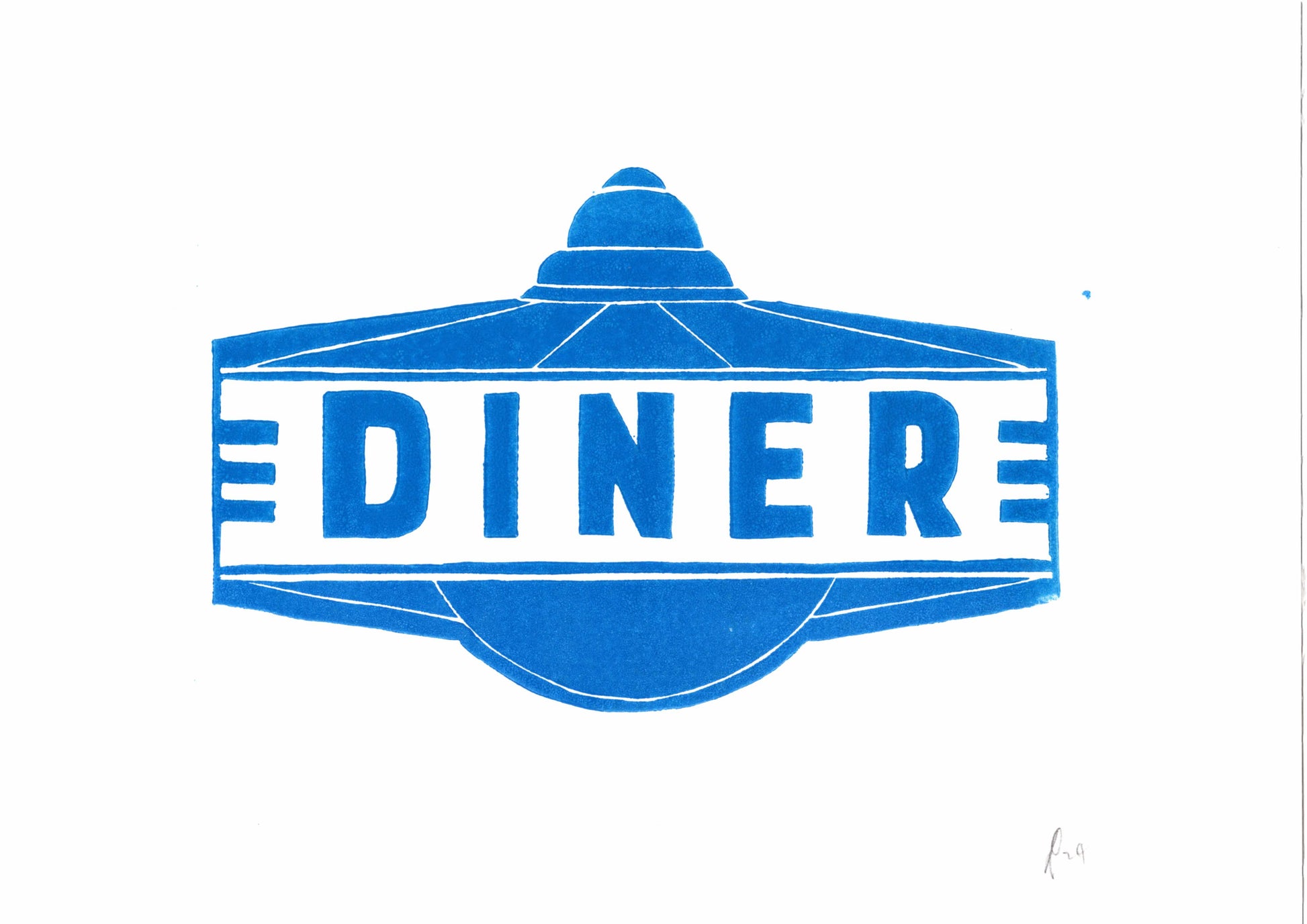 Blue 'DINER' logo on a white background