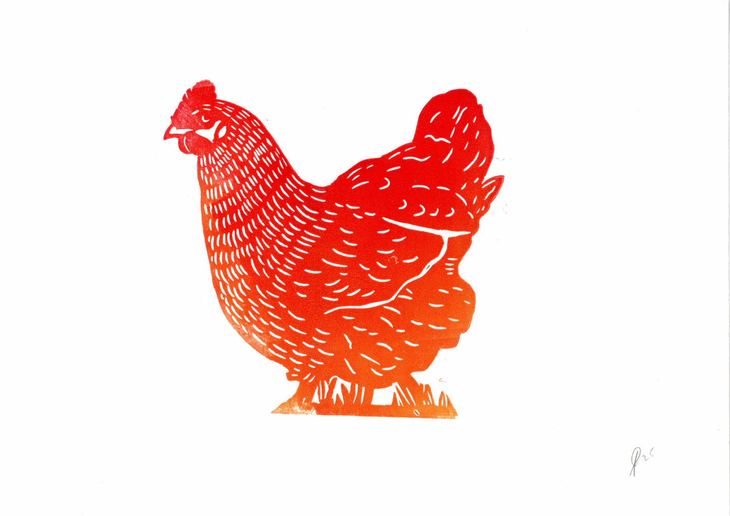 Hen Print - Handmade Linocut - Original Handmade and handprinted  From £10